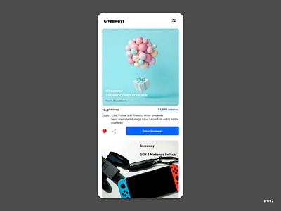 Giveaway - Daily UI 097 097 app daily ui daily ui 097 dailyui dailyui006 day 097 free give giveaway ui ux web design