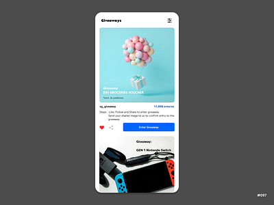 Giveaway - Daily UI 097 097 app daily ui daily ui 097 dailyui dailyui006 day 097 free give giveaway ui ux web design