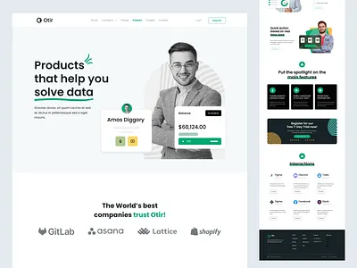 Otir Business Management Web agency website branding business website card changelog clean color documentaion foter help interactions otir product page profile saas website software style guide ui web website