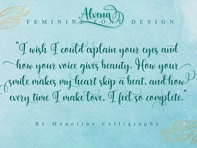 Alvena Script | Design By MonoLine Calligraphy 3d animation app branding design graphic design icon illustration logo motion graphics typography ui ux vector