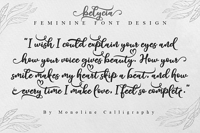 Belycia | a chicc script font | Design By MonoLine Calligraphy 3d animation app branding design graphic design icon illustration logo motion graphics typography ui ux vector