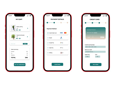 Daily UI Challenge - Day #002 - Credit Card Page dailyui dailyui002 mobile app ui