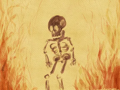 This is fine, everything is fine dark design digital flat graphic design illustration procreate spooky