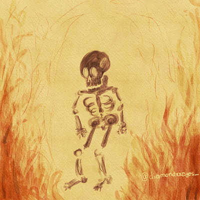 This is fine, everything is fine dark design digital flat graphic design illustration procreate spooky