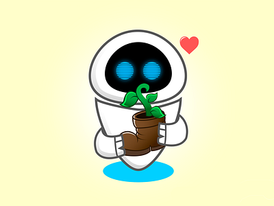 Eve (Wall-E) art artwork cartoon character design cute design digital art disney disney art earth eve fanart graphic arts graphic design illustration pixar pixar art plant puerto rico wall e