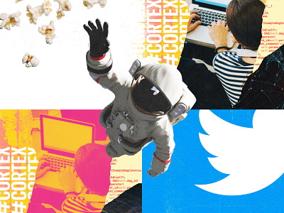 Twitter collage color photo illustration playful texture twitter