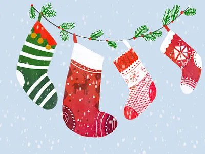 Christmas Stockings art childrenillustration creative design digitalart digitaldesign graphic design graphics illustrate illustration procreate