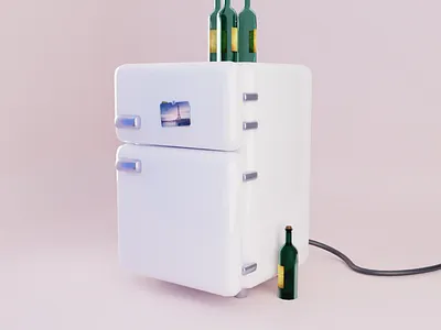 The fridge of somebody who might have a drinking problem 3d blender fridge illustration