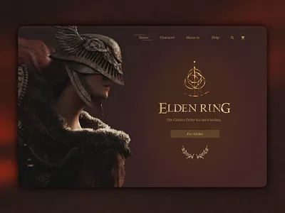 Daily UI 07: Elden Ring Concept Website game home page ui ux website