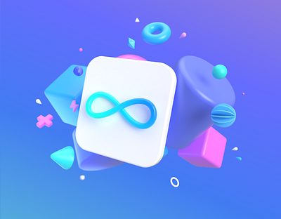 3D illustration for a website - uMake + Unlimited Downloads 3d 3d app 3d gradient 3d icon 3d illustration 3d illustration for website web illustration website illustration
