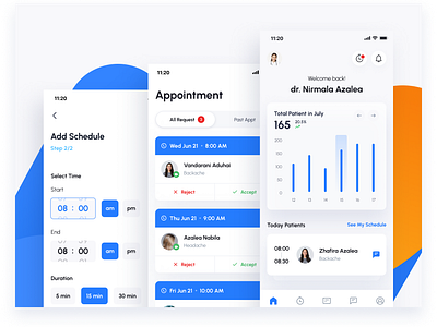 Cecare - Clinic App for Doctor appointment blue booking care clean clinic dark mode doctor doctor app graph health hospital light mode mobile modern patient schedule statistic ui kit urgent care