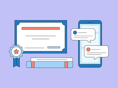 Social Media Master's Degree education flat illustration social media vector