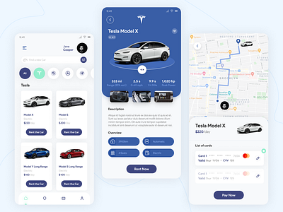 Rental Car App app application car cardflow cars design ios onboarding rental rentalcar ui uidesign ux uxdesign walkthroughs webdesign