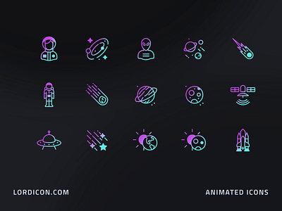Space Icon Group animation design icon