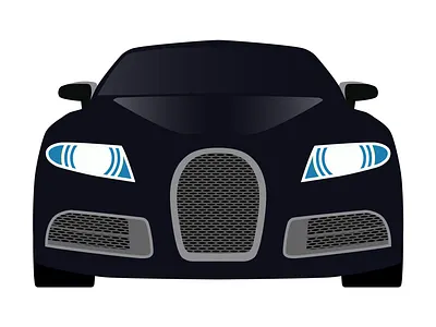 Front View Super Car 2d art bugatti car coupe design flat front illustration sedan sportscar supercar suv ui vehicle