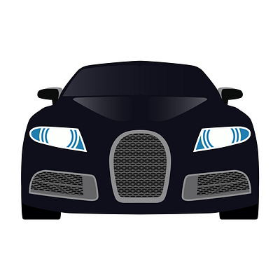 Front View Super Car 2d art bugatti car coupe design flat front illustration sedan sportscar supercar suv ui vehicle