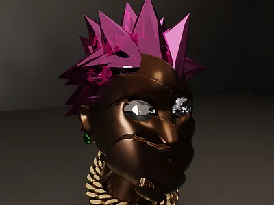 4444 Caratz 3d blender ethereum head nft portrait project sculpture