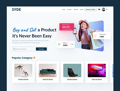 E commerce - Landing Page daily ui design e commerce landing page ecommerce ecommerce landing page landing page shopping ui web design