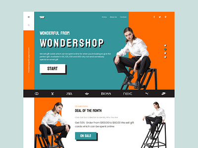 Fashion Shop Landing app classic design fashion home page landing minimal nostalgic online store product shop slider store ui uui trends ux web web design woman