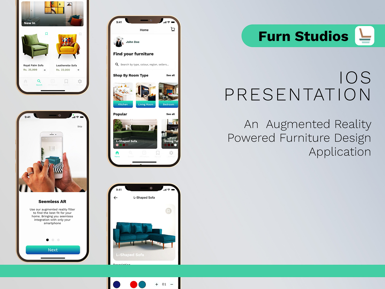IOS App Design Presentation Furn Studios Furniture App by Vidushi