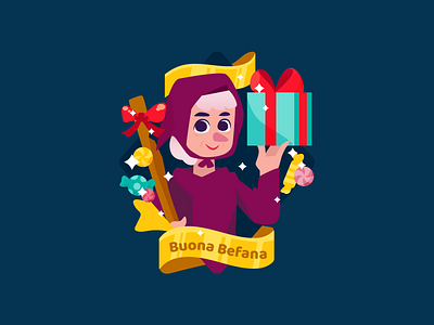🧙🏽 Buona Befana 🍭 befana candy celebrate ephipany event feast festival frame gifts grandma illustration italy la befana magic old lady sweets vector witch witches