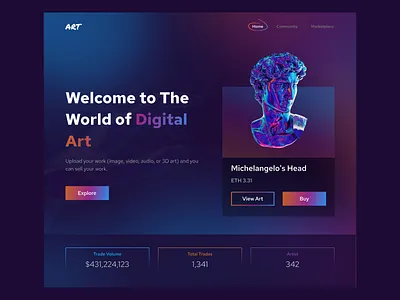 Digital Art blue crypto crypto design daily ui design digital art gradient gradient website nft nft design purple ui ui design uiux web design website website design website digital art