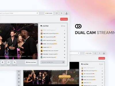 Dual Cam Streaming Experience application design broadcast experience broadcasting broadcasting ui casestudy design dual cam dual cam ui dual cam ux live streaming experience streaming user experience user interframe youtube