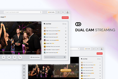 Dual Cam Streaming Experience application design broadcast experience broadcasting broadcasting ui casestudy design dual cam dual cam ui dual cam ux live streaming experience streaming user experience user interframe youtube