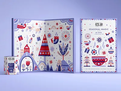 Advent Calendar design gift illustration packaging pattern tea xmas