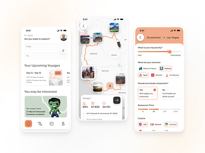 Trip to Voyage - transform just trips into travel adventures! design interface journey light mobile app modern navigation travel ui user experience ux
