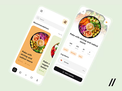 Recipe App android animation app interaction cooking design design ui food app foodtech health healthy food interaction interface ios mobile mobile app mobile ui recipe ui ux