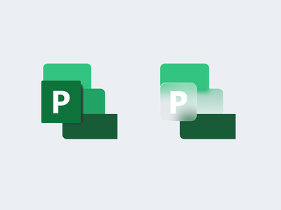 Microsoft Project Icons branding design glassmorphism iconography icons illustration microsoft project ui vector windows