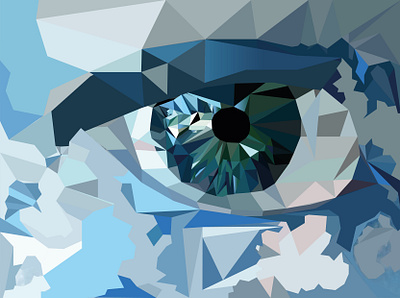 Icy Eye 2022 blue cold eye graphic design ice low poly lowpoly polygon polygon art vector