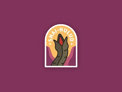 Dune: Shai-Hulud arrakis badge branding design dune flat illustration logo sandworm sticker typography vector worm