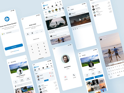 Glonet - Social Media App Design Concept apps ui chat clean feed instagram lite ui media minimal mobile app mobile social app modern ui profile page social feed social media social media app social network stories trending ui ui ux user profile