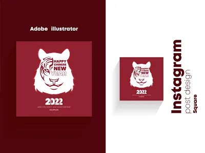 Chinese New Year 2022 Social Media Post Design Template china design chinese chinese elements chinese year design graphic design illustration new year print tiger year typography ui ux vector zodiac tiger