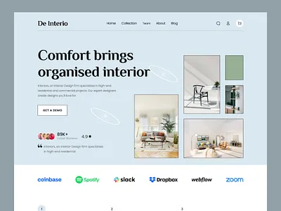 Interior Design Website agency agency website architec architecture clean design exterior design home home decor home decoration homedecor interior landing page minimal real estate web website website design website ui