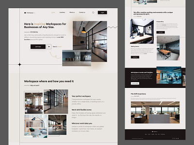 Workspace Landing design landing modern sharp ui ux vintage website workspace