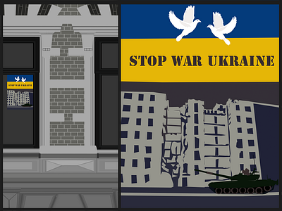 Poster Stop War Ukraine affiche anti war banner billboard design humanitarian aid illustration peace png poster refugees russia sticker ukraine vector war