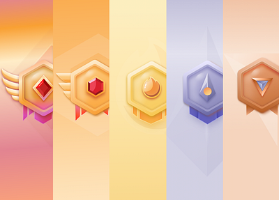 Gamer Badges for Level +1 achievement badges badges for app branding design gamer style gamification gamification badges graphic design icon illustration rewards vector