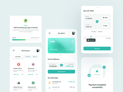 Carbon App app billing carbon emission card chart component credit card exchange green energy ios mobile mobile app mobile app design onboarding payment statistic ui design