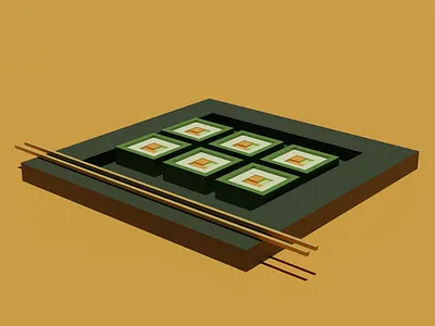 Sushi — 3D 3d cuisine design food japanese sushi