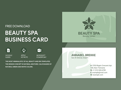 SPA Salon Business Card Free Google Docs Template aesthetic beauty business card cards docs document google ms print printing salon spa template templates visit visiting word