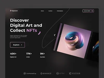 OpenArt - NFT Marketplace 3d animation binance bitcoin branding crypto design etherium graphic design illustration mockup website motion graphics nft nft marketplace ui ux vector web web design web nft