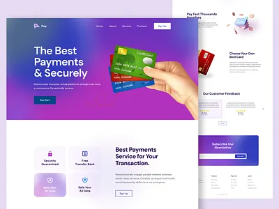 Financial landing page bank card banking banking website credit card payment credit cards debit card finance financial financial technology fintech landing page home page landing page payment form payment method wallet web webdesign website website design