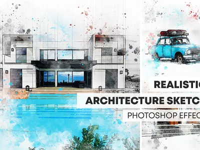 Watercolor Sketch Photoshop Effect art artist banner branding design digital digital painting drawing graphic design hand drawn illustration paint painting poster sketch sketch effect social media banner trend