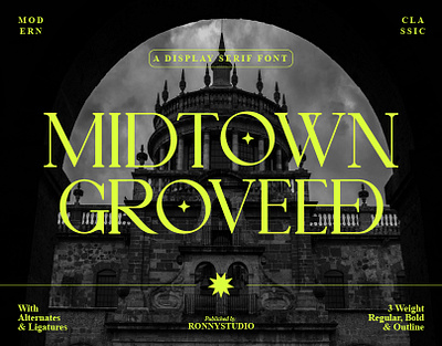 Midtown Groveed - A Display Serif Font alphabet book font branding classic font classy font display font display serif elegant font font handmade magazine modern font serif