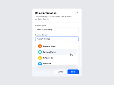 Business data input modal - Business Management System business details clean dashboard dialog e commerce form information input menu minimal modal popover popup sass ui upload user interface ux webapp