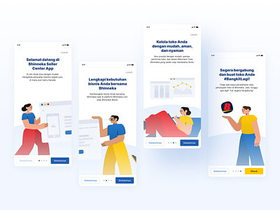 E-Commerce Seller Center App - Onboarding app branding center commerce design e commerce ecommerce guides illustration logo minimal mobile onboarding seller tutorial typography ui uiux ux vector