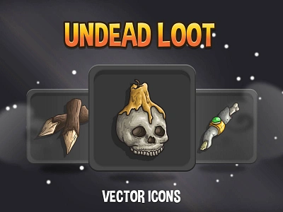 Free Undead Loot Icons 2d asset assets bones evil fantasy game game assets gamedev icon icone icons indie indie game mmo mmorpg rpg set sets undead